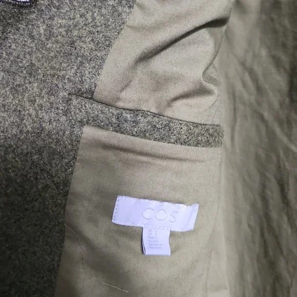 *SOLD* COS | Green Straight Wool Coat Jacket Size 2 - Picture 7 of 8